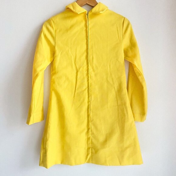 Vintage Sunny Yellow Embroudered Long Sleeve Short Tunic Top S - Picture 5 of 6